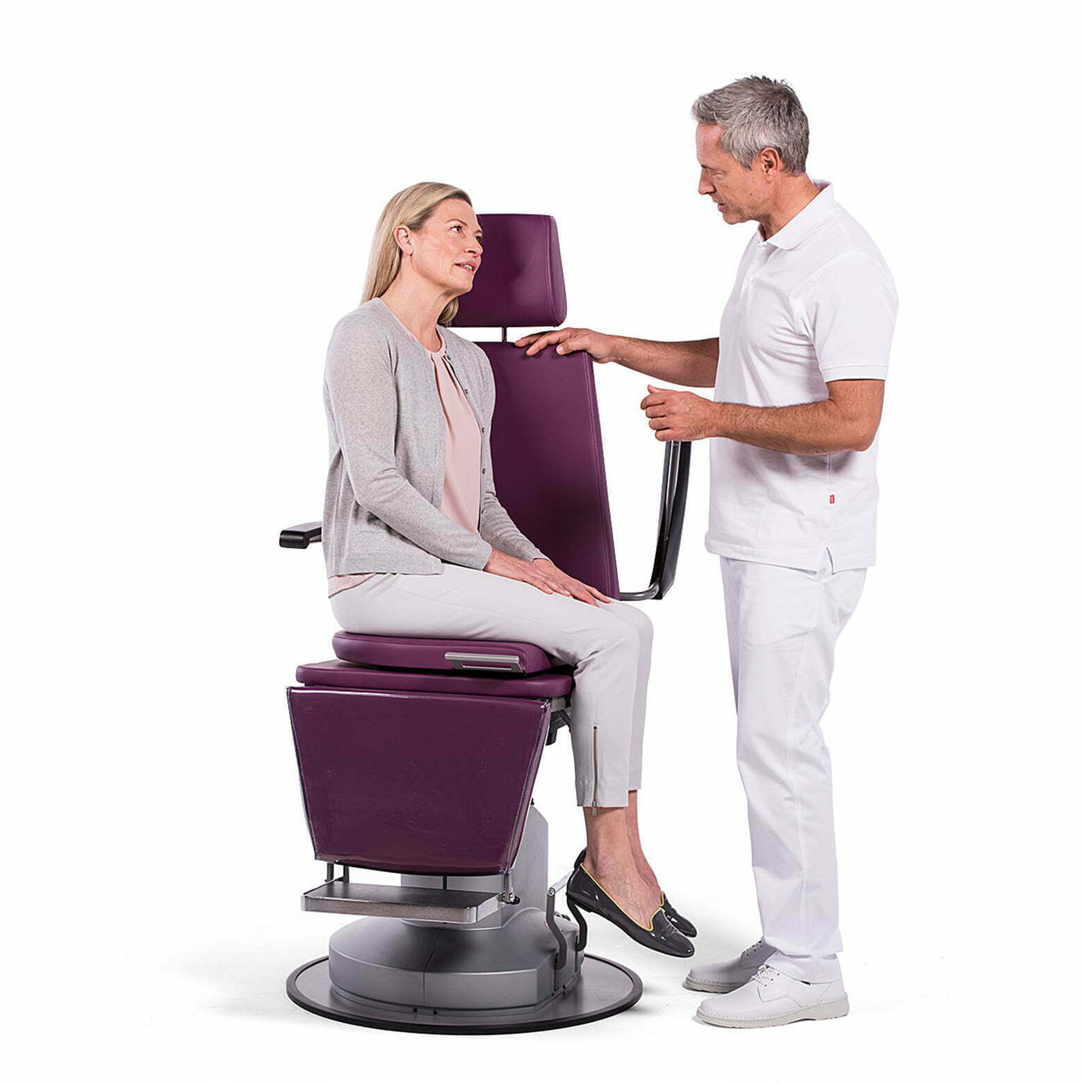Undersøgelsesstol og behandlingsstol elektrisk indstillelig fra Greiner hos Alcyon